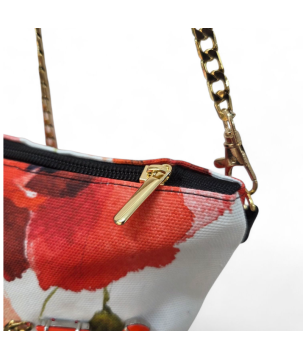 POCHETTE IN TESSUTO STAMPA PAPAVERI