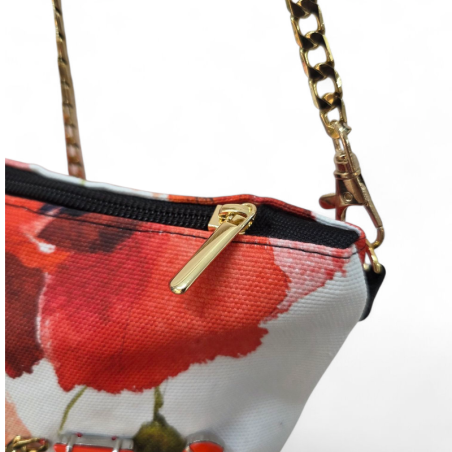 POCHETTE IN TESSUTO STAMPA PAPAVERI
