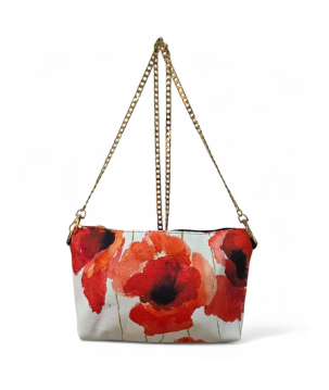 POCHETTE IN TESSUTO STAMPA PAPAVERI