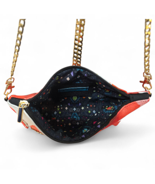POCHETTE IN TESSUTO STAMPA PAPAVERI