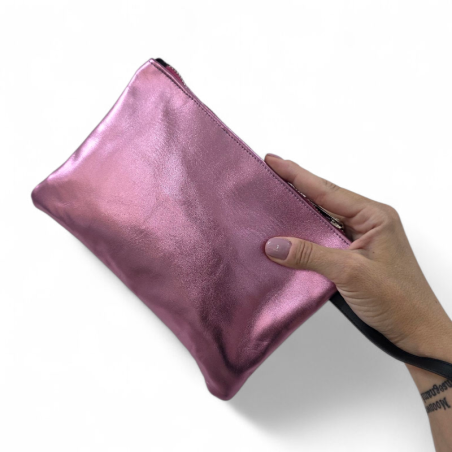 Trousse in pelle con manico da Polso,  prodotto Made in Italy