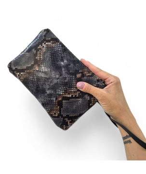 Trousse in pelle con manico da Polso,  prodotto Made in Italy