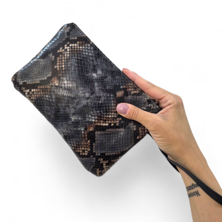 Trousse in pelle con manico da Polso,  prodotto Made in Italy