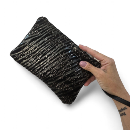 Trousse in pelle con manico da Polso,  prodotto Made in Italy