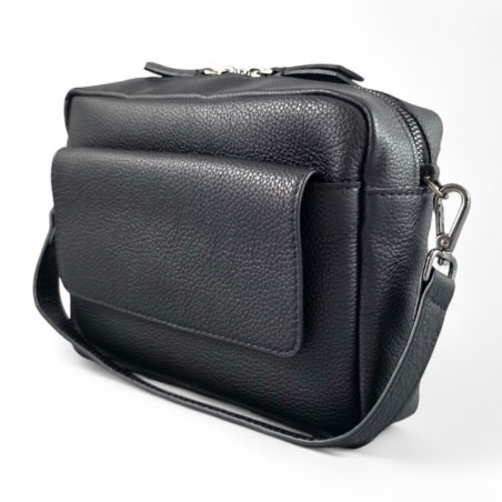 BORSA IN PELLE HEAVY, VARIANTE COLORE DEEP BLACK