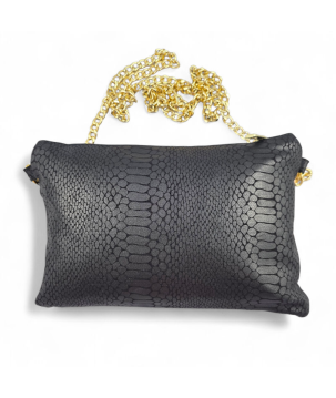 POCHETTE IN PELLE, CON CHIAVE DI VIOLINO RICAMATA, SWAROVSKI