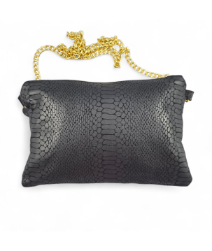 POCHETTE IN PELLE, CON CHIAVE DI VIOLINO RICAMATA, SWAROVSKI