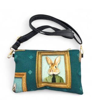 POCHETTE IN PELLE, CON CHIAVE DI VIOLINO RICAMATA, SWAROVSKI