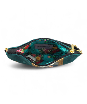 POCHETTE IN PELLE, CON CHIAVE DI VIOLINO RICAMATA, SWAROVSKI