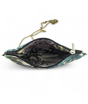 POCHETTE IN PELLE, CON CHIAVE DI VIOLINO RICAMATA, SWAROVSKI