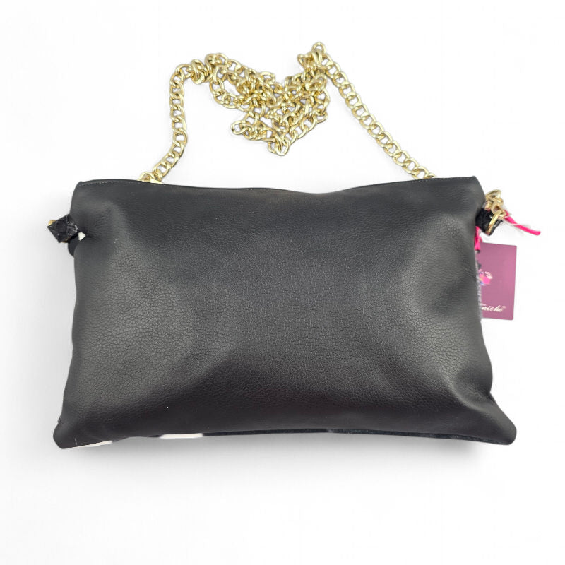 BORSA IN TESSUTO PIED DE POULE RICAMATA