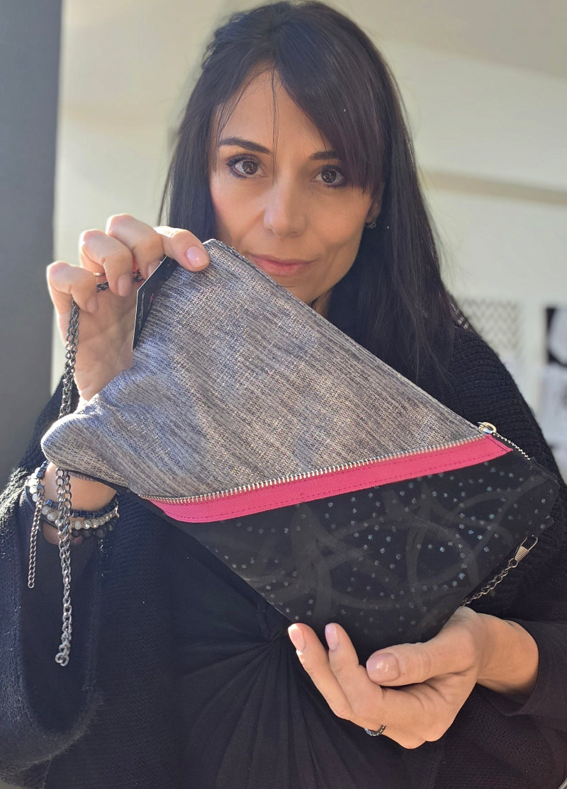 POCHETTE IN PELLE DOPPIO COLORE