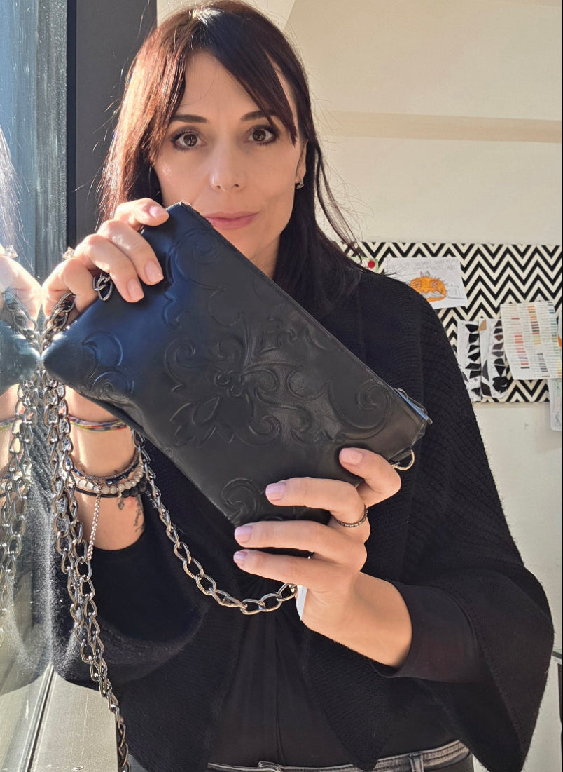 BORSA ROCK PELLE NERA