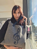 TOTE BAG, BORSA GRANDE CON RICAMO