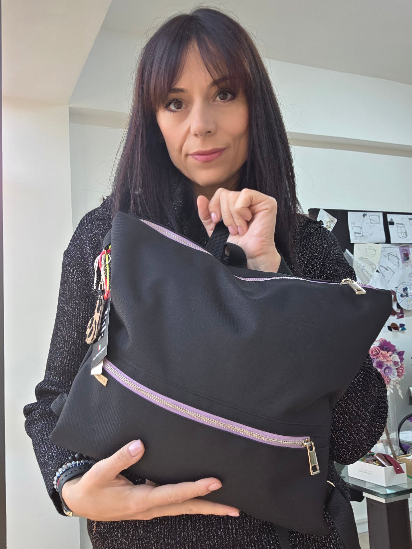 ZAINO RAPSODIA NERO LILLA