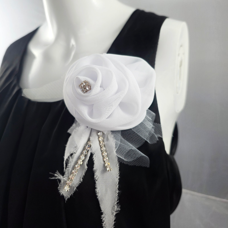 SPILLA IN GEORGETTE CON PUNTI LUCE