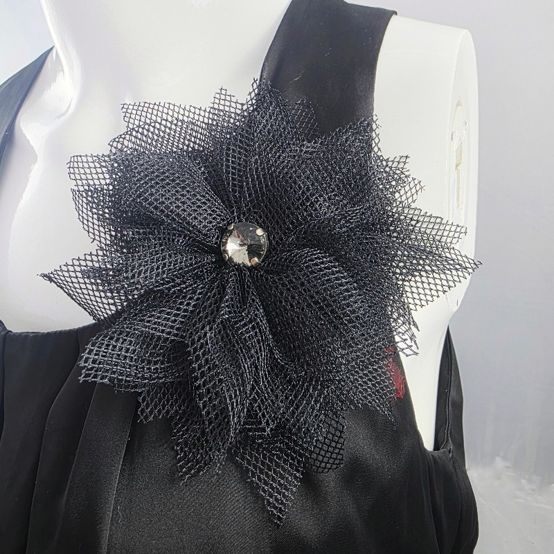 SPILLA IN MESH NERO