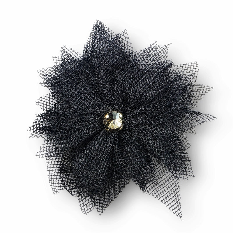 SPILLA IN MESH NERO