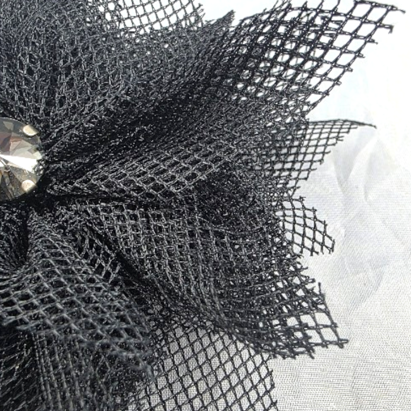SPILLA IN MESH NERO