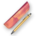 SET PENNA E PORTAPENNA IN PELLE, PERSONALIZZABILI. VARIANTE ROSSO