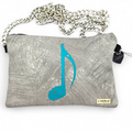 POCHETTE IN PELLE CON NOTA DIPINTA A MANO